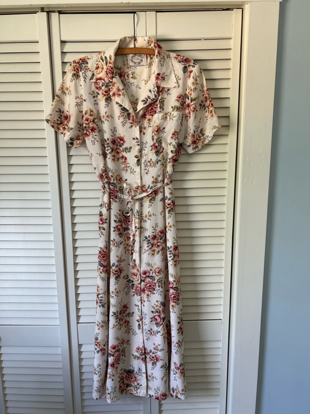 Vintage Summer Floral Shirt Dress by Erika